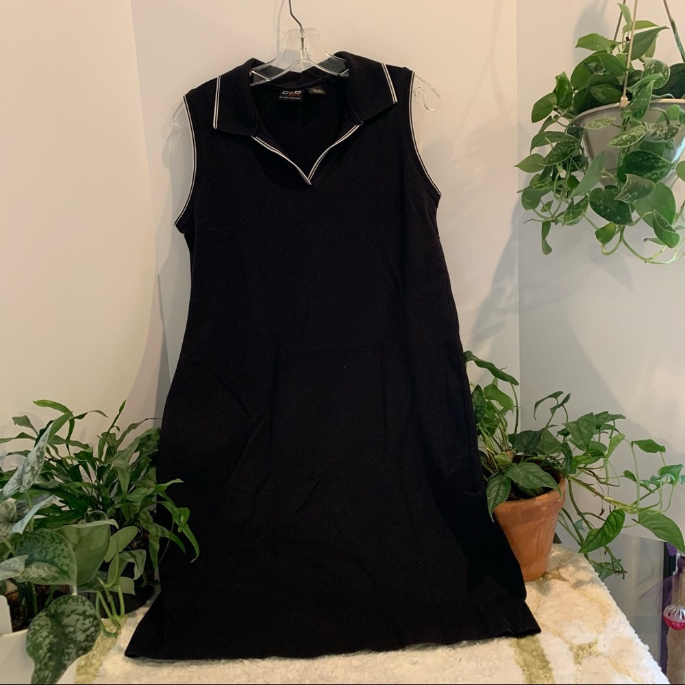 C&B Sport , sleeveless Black/ white trim dress size medium, by Croft & Barrow